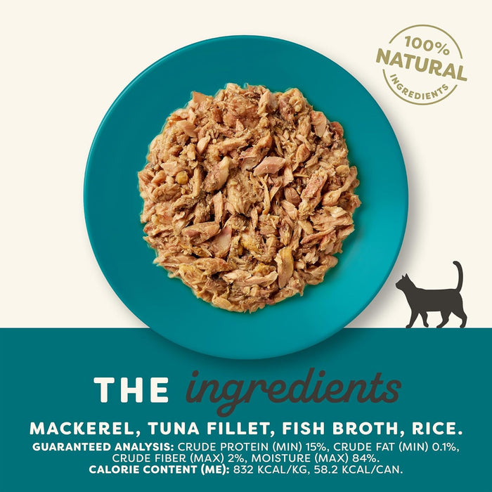 Applaws Natural Wet Cat Food, 24 Count, Limited Ingredient Canned Wet Cat Food, Ocean Fish in Broth.