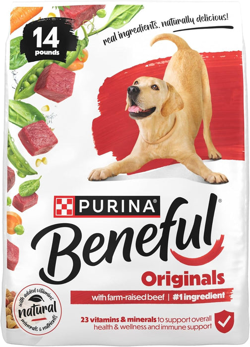 Beneful Purina Real Meat Dry Dog Food, Originals with Farm-Raised Beef