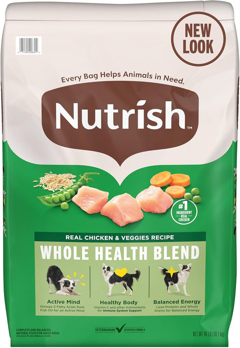 Nutrish Real Chicken & Veggies Recipe Whole Health Blend Dry Dog Food