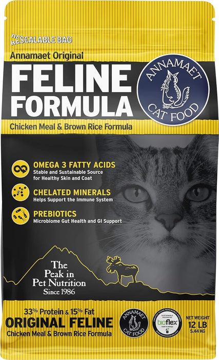 Annamaet Chicken Meal & Brown Rice Original Formula Dry Cat Food, 12-lb bag