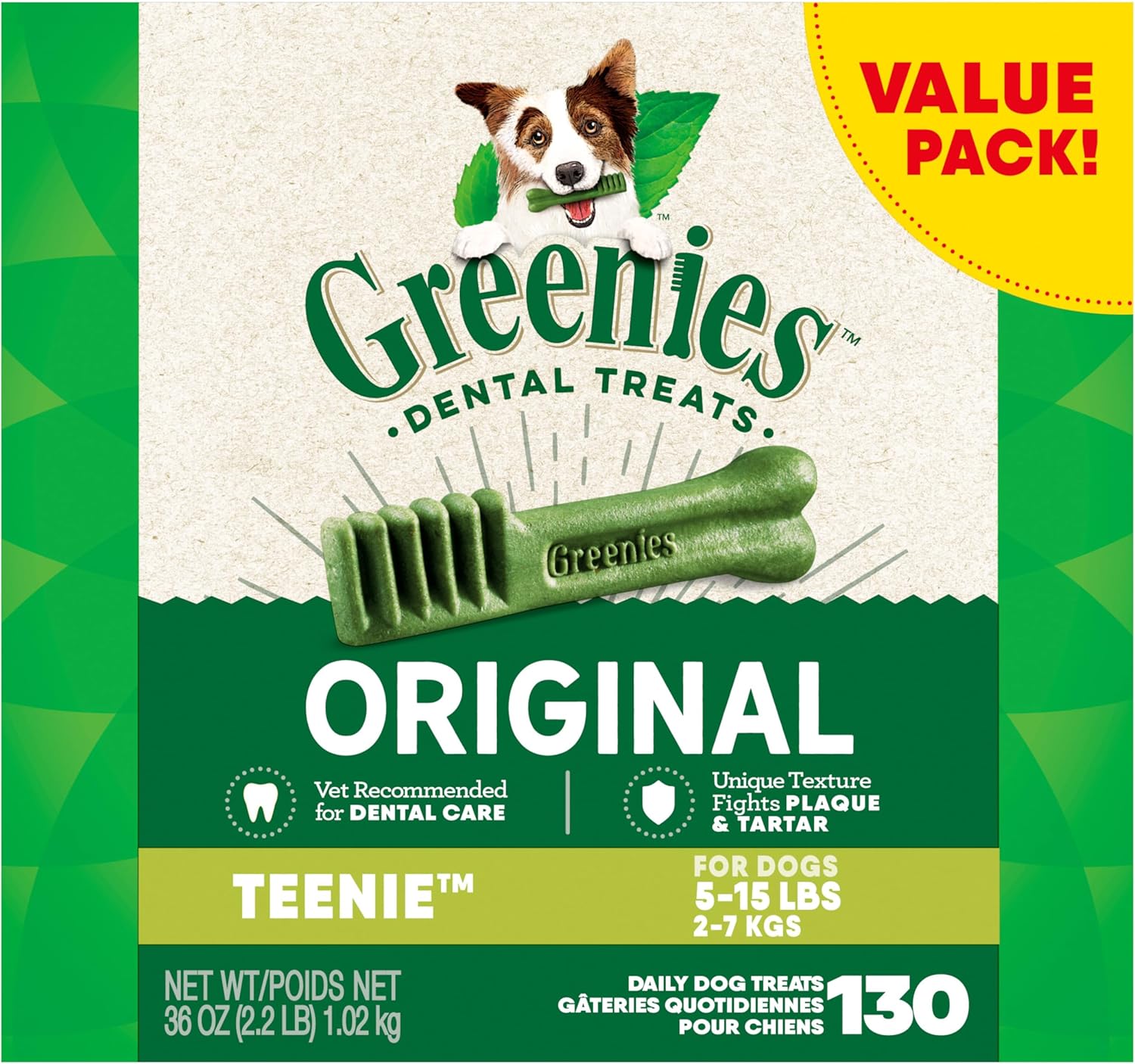 Greenies Teenie Natural Original Chicken Flavor Dental Dog Treats