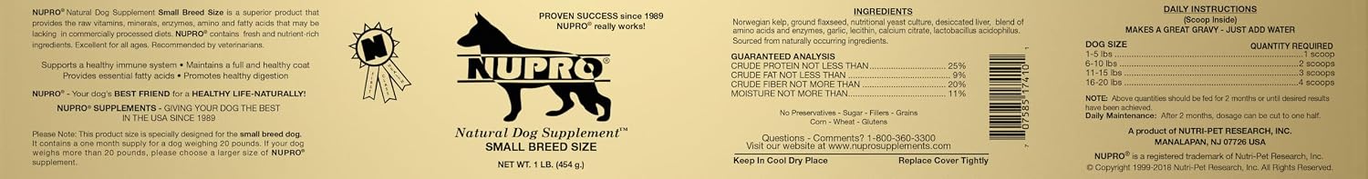 Nupro All Natural Small Breed Formula Supplements
