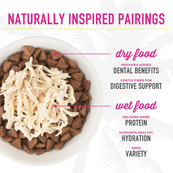 Tiki Cat Luau Shredded Meat, Ahi Tuna & Mackerel Recipe in Tuna Consumme, Grain-Free Balanced Nutrition Wet Canned Cat Food, For All Life Stages.