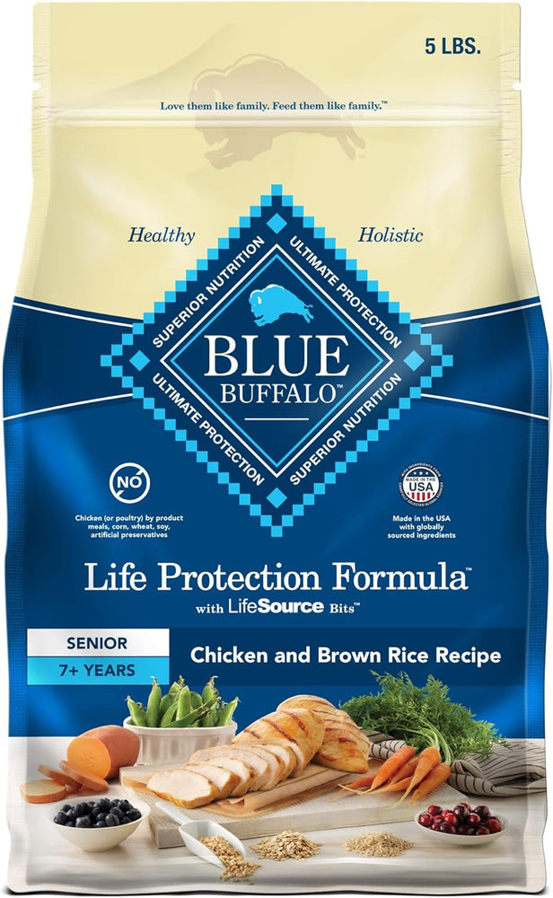 Blue Buffalo Life Protection Formula Senior Dry Dog Food, Chicken & Brown Rice Recipe, Made with Natural Ingredients, Supports Joint Health and Mobility