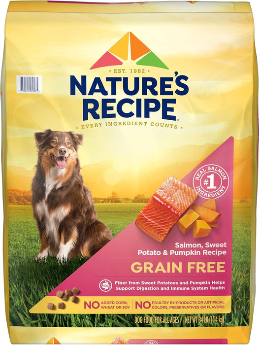 Nature's Recipe Grain-Free Salmon, Sweet Potato & Pumpkin Recipe Dry Dog Food