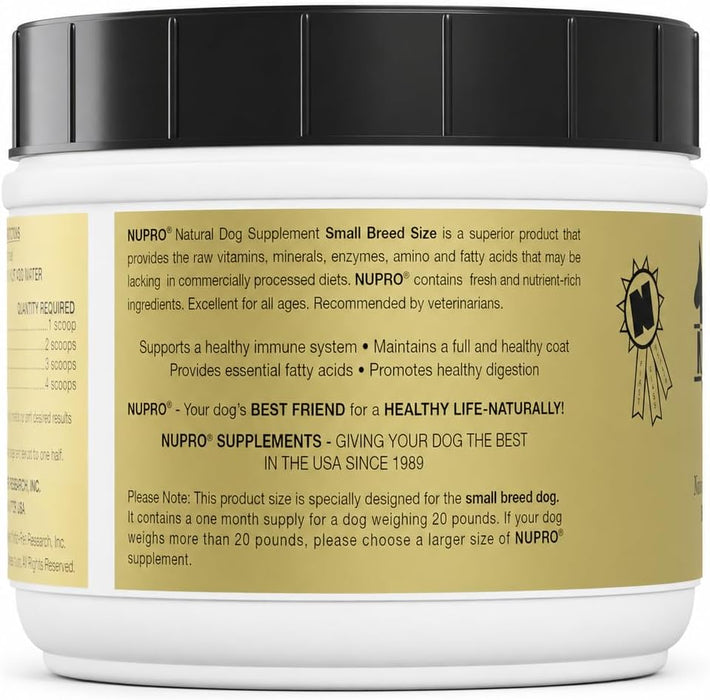 Nupro All Natural Small Breed Formula Supplements