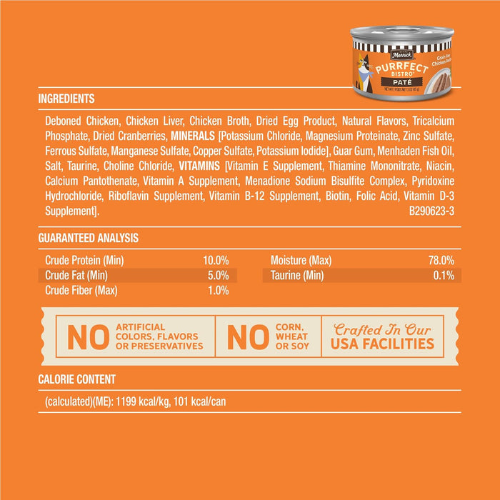Merrick Purrfect Bistro Grain-Free Chicken Pate Canned Cat Food
