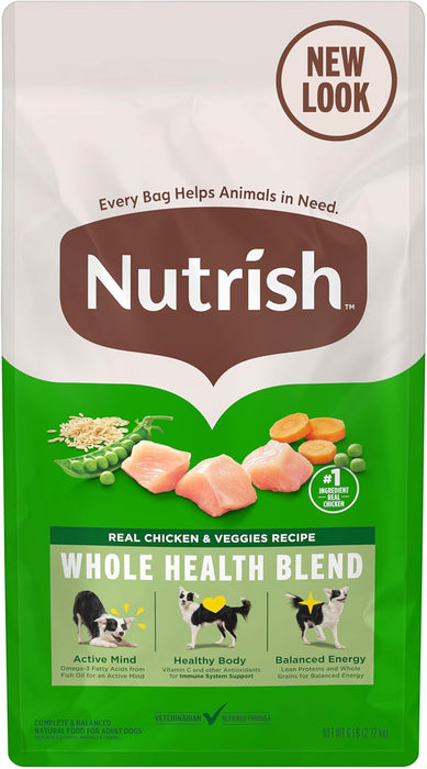 Nutrish Real Chicken & Veggies Recipe Whole Health Blend Dry Dog Food