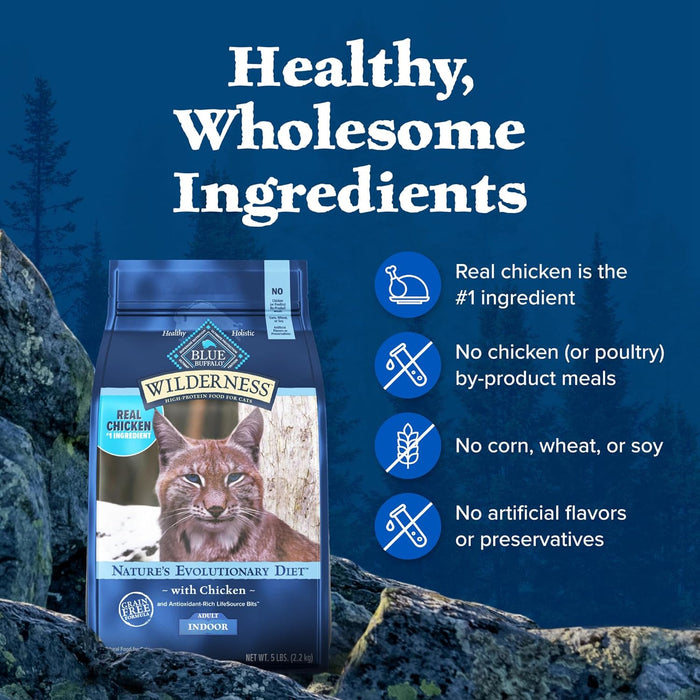 Blue Buffalo Wilderness High Protein Grain-Free Dry Cat Food – Natural Chicken Recipe