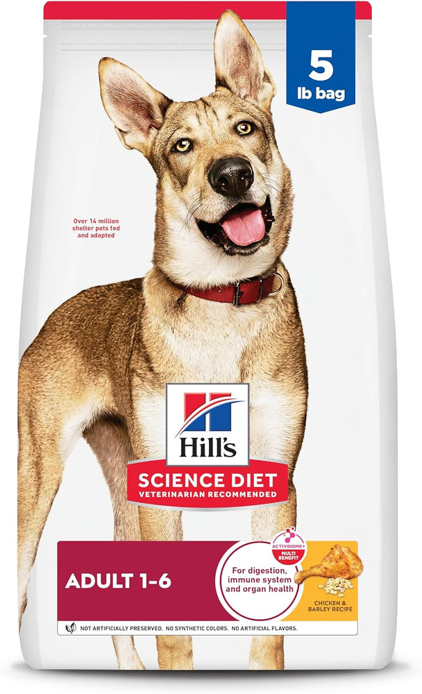 Hill's Science Diet Adult 1-6, Adult 1-6 Premium Nutrition, Dry Dog Food, Chicken & Barley
