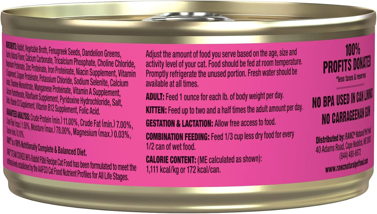 Rawz Natural Premium Pate Canned Cat Wet Food - Made with Real Meat Ingredients No BPA or Gums.