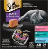 SHEBA PERFECT PORTIONS Paté Adult Wet Cat Food Trays (24 Count, 48 Servings), Signature Seafood Entrée, Easy Peel Twin-Pack Trays