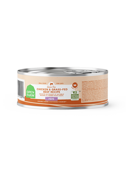 Open Farm Grain Free Chicken & Grass-Fed Beef Cat Pâté — Full Case — manufacturer recipe-family image; packaging size may differ