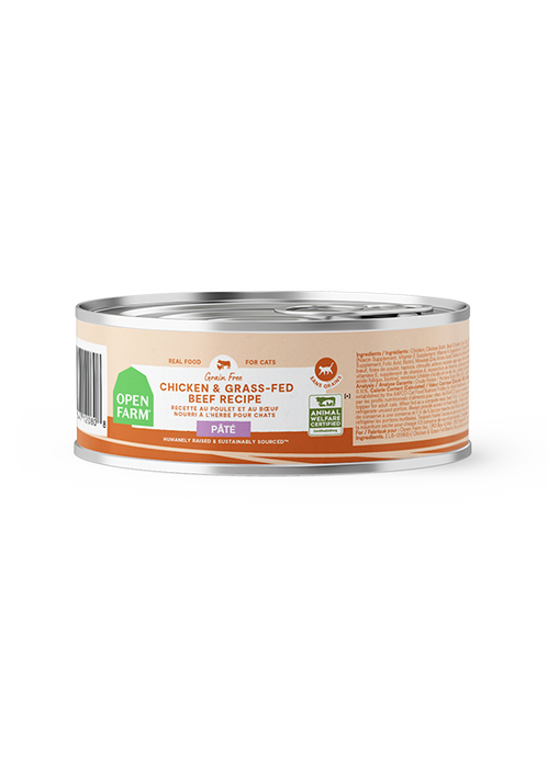 Open Farm Grain Free Chicken & Grass-Fed Beef Cat Pâté — Full Case — manufacturer recipe-family image; packaging size may differ