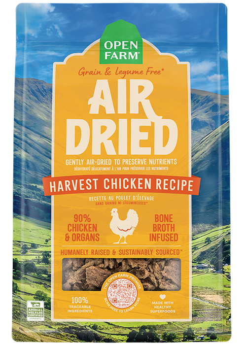 Open Farm Air Dried Harvest Chicken Dog Food — manufacturer recipe-family image; packaging size may differ