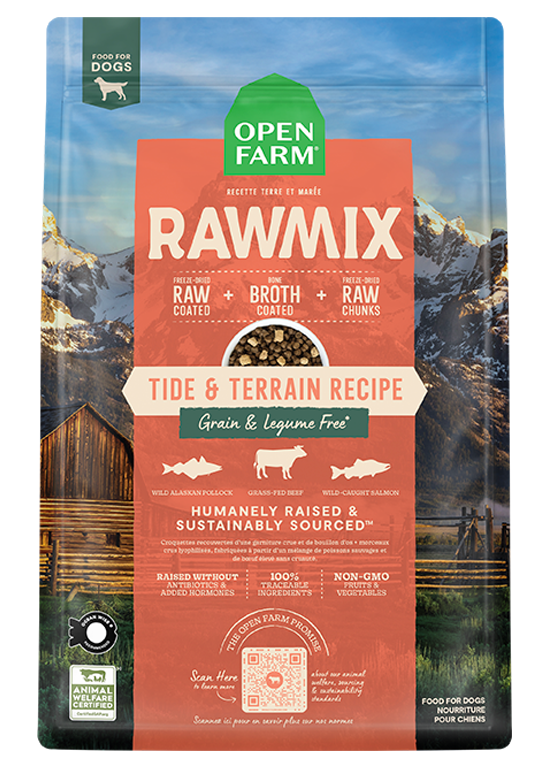 Open Farm RawMix Tide & Terrain Dog — manufacturer recipe-family image; packaging size may differ