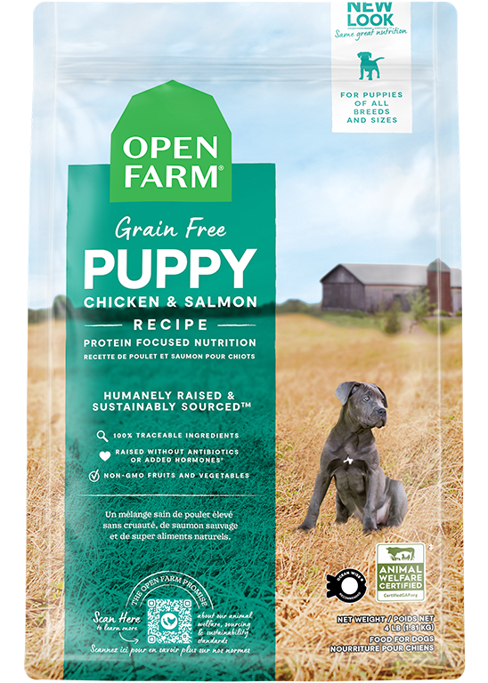 Open Farm Grain Free Chicken & Salmon Puppy — manufacturer recipe-family image; packaging size may differ