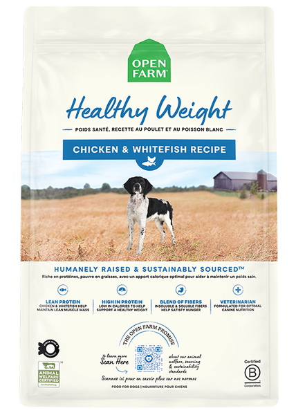 Open Farm Healthy Weight Chicken & Whitefish Dog — manufacturer recipe-family image; packaging size may differ