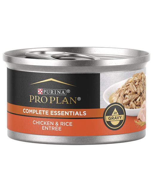Purina Pro Plan Complete Essentials Chicken & Rice Entrée in Gravy Wet Cat Food — 3-oz, case of 24