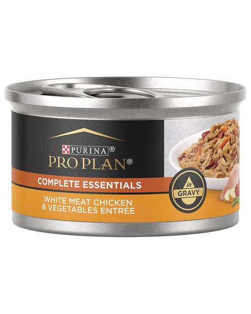 Purina Pro Plan Complete Essentials White Meat Chicken & Vegetable Entrée in Gravy Wet Cat Food — 3-oz, case of 24
