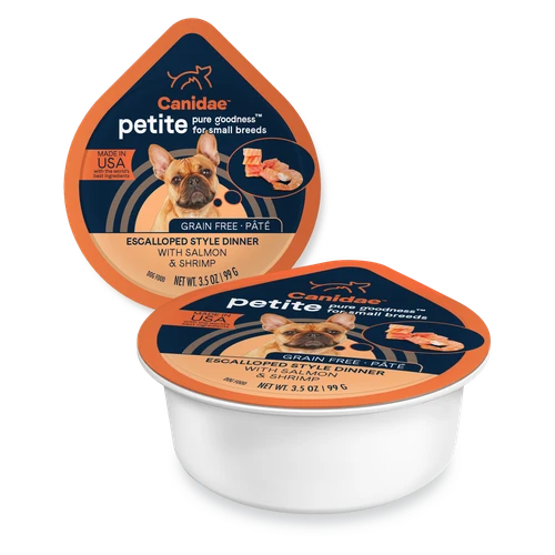 Canidae Pure Petite Wet Dog Food, Grain Free Salmon and Shrimp Pâté for Small Breed Dogs — 3.5 oz; sold by full case of 12 × 3.5 oz