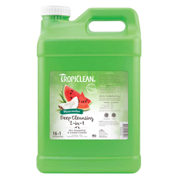 TropiClean Watermelon Deep Cleansing 2-in-1 Shampoo and Conditioner, 2.5 gal — 2.5 gal retail package