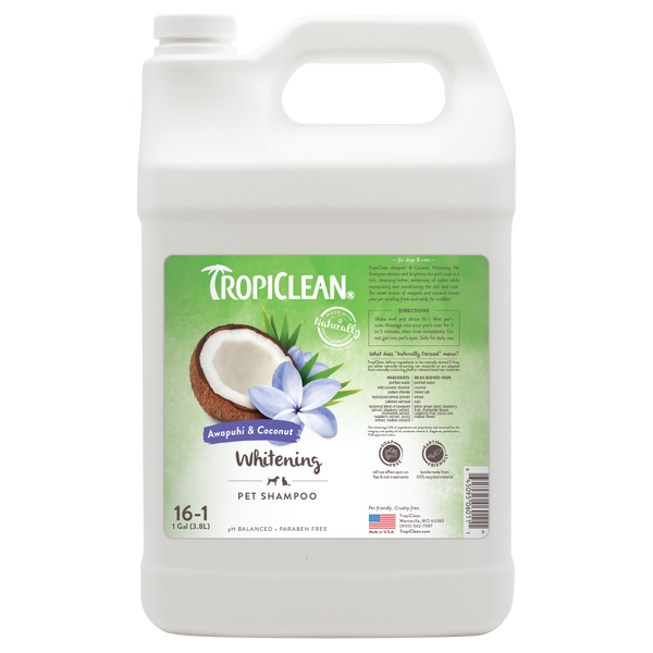 TropiClean Awapuhi & Coconut Whitening Shampoo for Pets, 1 gal — 1 gal retail package