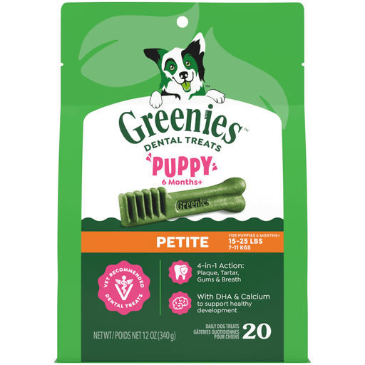 Greenies Dental Treats Puppy Petite — manufacturer recipe-family image; package size may differ
