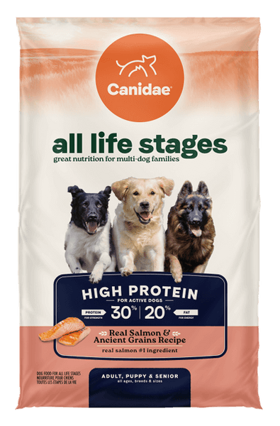 Canidae All Life Stages High Protein Dry Dog Food, Salmon & Ancient Grains Recipe — 27 lb individual bag