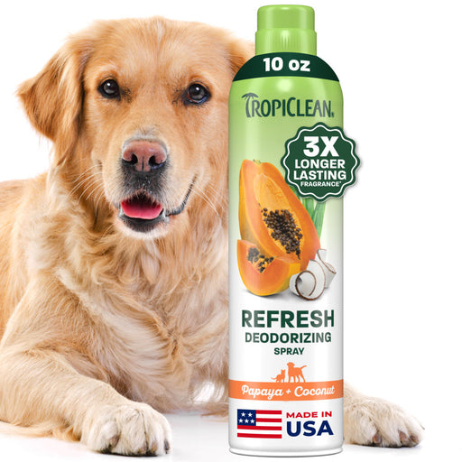 TropiClean Papaya + Coconut Deodorizing Pet Spray, 10oz — 10oz retail package