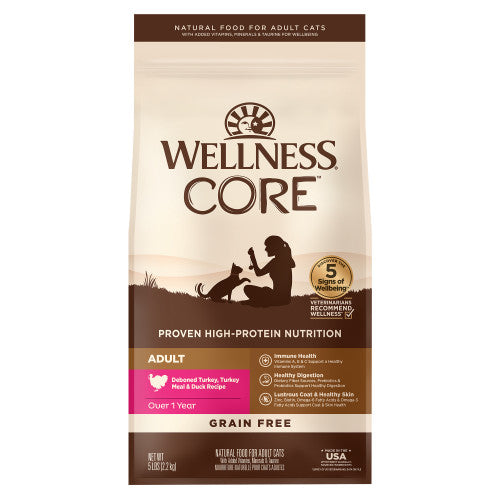 Wellness CORE  Deboned Turkey, Turkey Meal & Duck Grain Free — 5-lb bag; 5-lb bag (one bag)