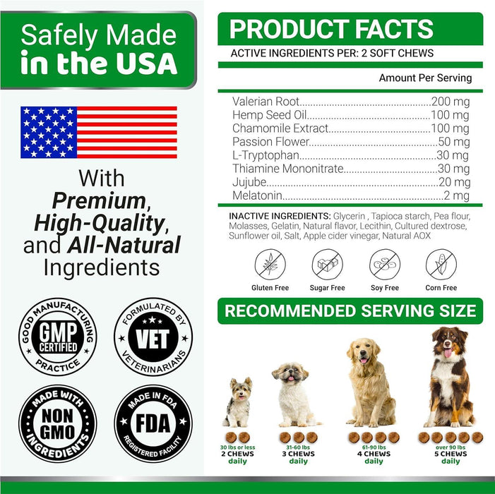 YUMA'S Hemp Calming Soft Chews for Dogs, Chicken Flavor, 2-Pack, 340 Count