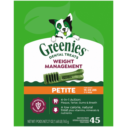Greenies Weight Management Dog Treat Petite — manufacturer recipe-family image; package size may differ