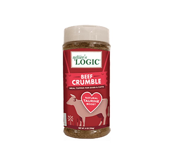 Nature's Logic Beef Crumble Dry Dog & Cat Food Topper, 8-oz bottle