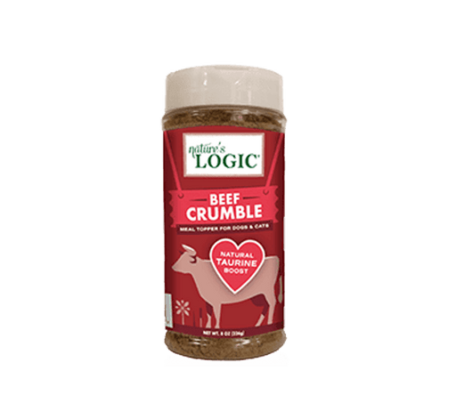 Nature's Logic Beef Crumble Dry Dog & Cat Food Topper, 8-oz bottle