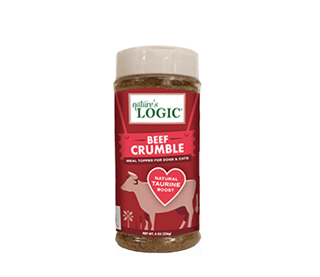 Nature's Logic Beef Crumble Dry Dog & Cat Food Topper, 8-oz bottle