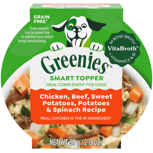 Greenies Chicken, Beef & Sweet Potato in Bone Broth Dog Food — Full Case — manufacturer recipe-family image; package size may differ