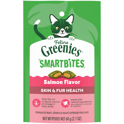 Greenies Feline Smart Bites Healthy Skin & Fur Salmon — manufacturer recipe-family image; package size may differ