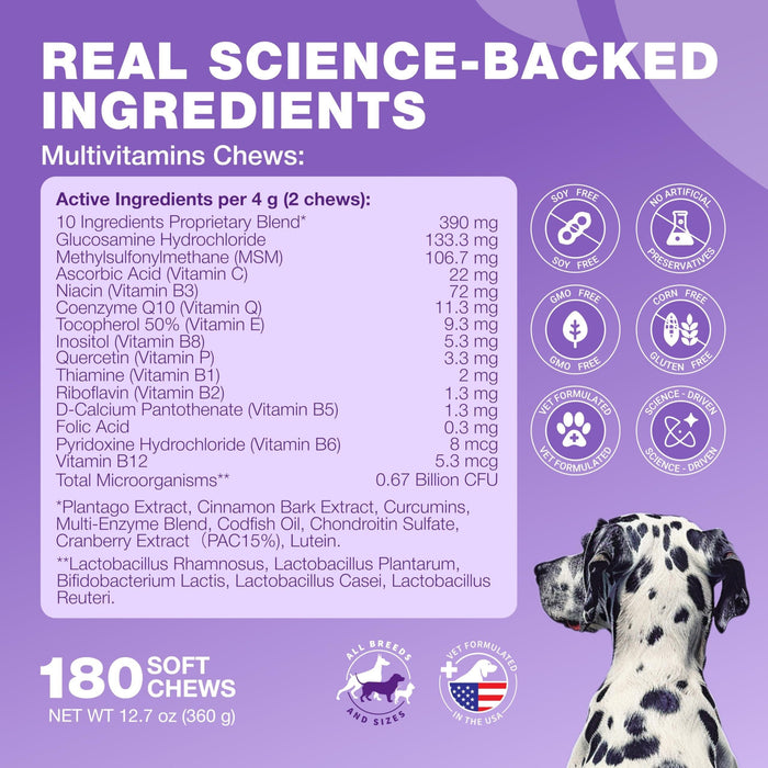 Chewia Multivitamin Soft Chews for Dogs, Duck Flavor, 180 Count