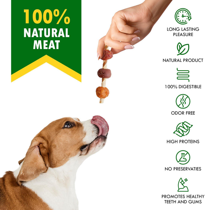 Beloved Pets Chicken & Duck Rawhide Kabob Dog Chews, 10.6 oz