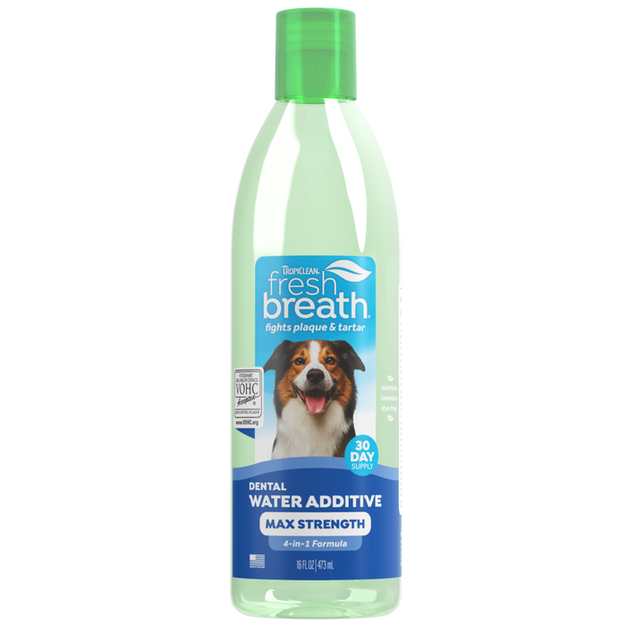 TropiClean Fresh Breath Max Strength Dental Water Additive for Dogs 16oz — 16oz retail package