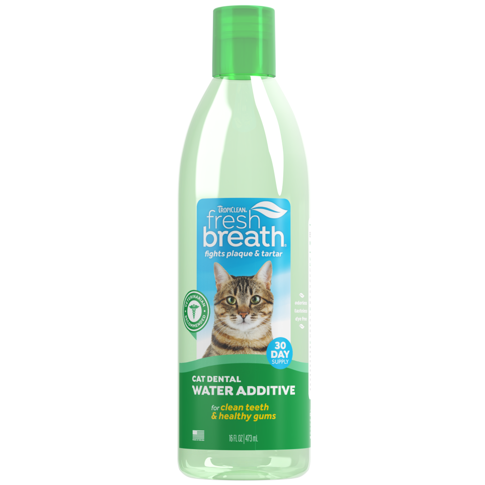 TropiClean Fresh Breath Oral Care Water Additive for Cats — 16oz retail package