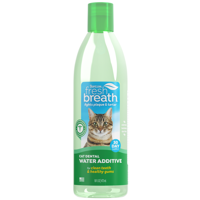 TropiClean Fresh Breath Oral Care Water Additive for Cats — 16oz retail package