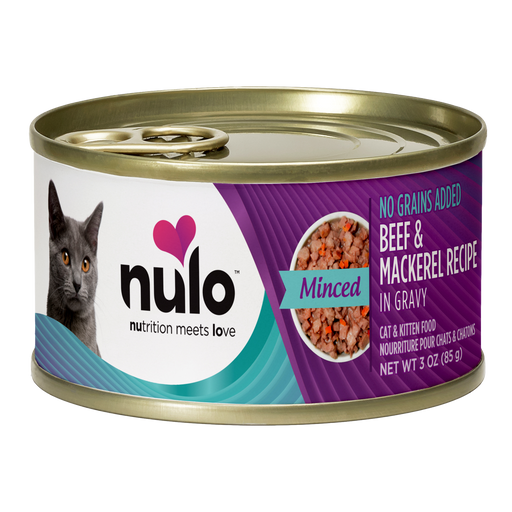 Nulo Minced Beef & Mackerel Recipe for Cats - 3 oz can - front package
