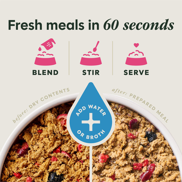 Instinct FreshDried Meal Blends Beef & Wild Berries Blend dog  product benefits and recipe information