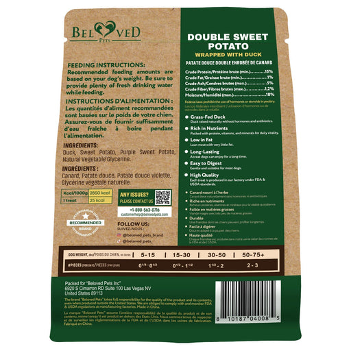 Beloved Pets Duck-Wrapped Sweet Potato Dog Treats, 10.6 oz