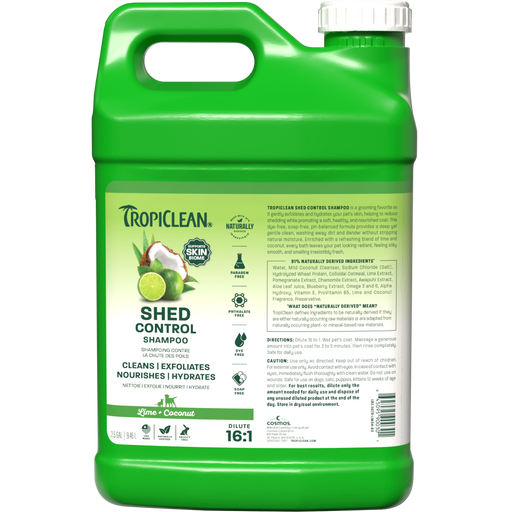 TropiClean Lime & Coconut Shed Control Shampoo for Pets, 2.5 gal — 2.5 gal retail package