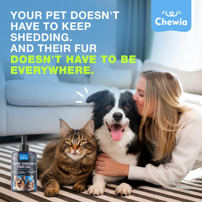 Chewia Pure Omega-3 Fish Oil for Dogs & Cats, Salmon & Pollock, 8 oz