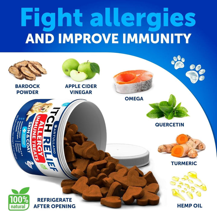 Artullano Advanced Probiotics for Dogs, Duck Flavor, 180 Soft Chews