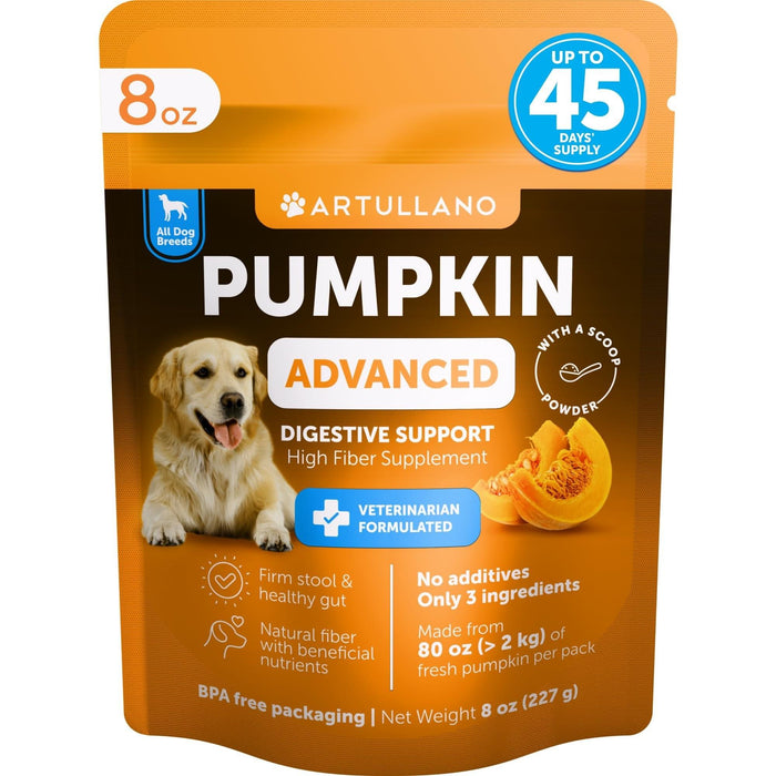 Artullano Advanced Pumpkin Powder for Dogs, 8 oz